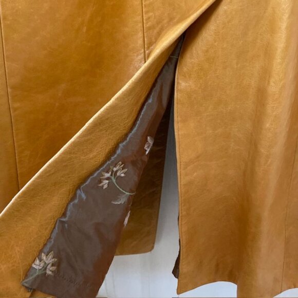 Matteo Mio by Edmond Salama XS 3/4 length YELLOW LEATHER coat excellent RARE - Picture 6 of 8